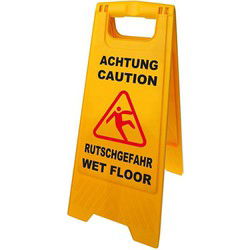 Proplus Geel waarschuwingsbord opgepast gladde vloer - 58 cm x 28 cm - Vloermoppen