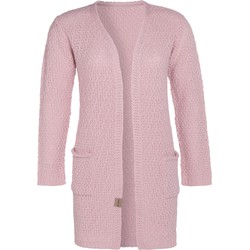 Knit Factory Luna Gebreid Dames Vest - Roze - 40/42 - Met steekzakken