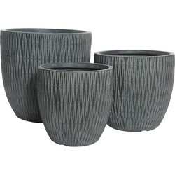 James Planter set van 3 Fibre Clay Antraciet