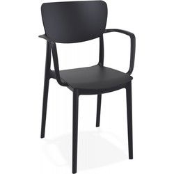Stoel met armleuningen GRANPA 54x53x82 cm Zwart