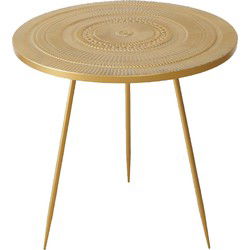 Deco by Boltze Bijzettafeltje El Dorado -metaal - antiek goud -61x58cm - Bijzettafels