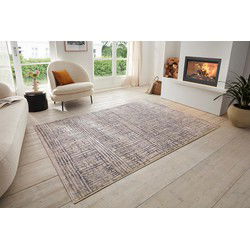 Vintage vloerkleed - Sole Crème/Grijs - 80 X 200 CM