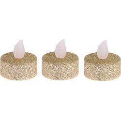 Ambiance Light Waxinelichtjes - LED - 6x stuks - goudkleurig - LED kaarsen