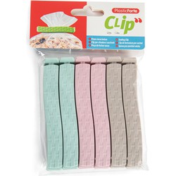 6x Gekleurde keuken afsluitclips / vershoudclips 11 cm - Vershoudknijpers