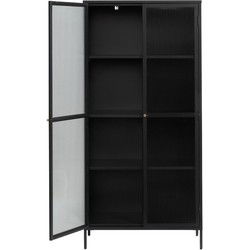Vitrinekast Zwart - 40x90x190cm - Metaal - Kast Bronco