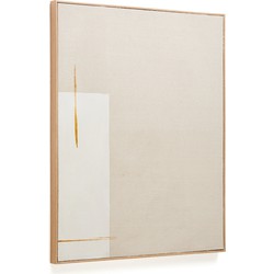 Kave Home - Abstract schilderij op linnen Salin met beige verticale streep 80 x 100 cm