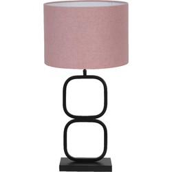 Tafellamp Lutika/Livigno - Zwart/Roze - Ø30x67cm