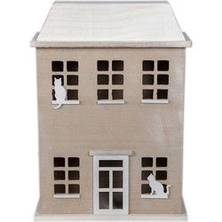 Clayre & Eef Opbergdoosje Huis Bruin Hout Katten