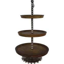 HSM Collection-Etagere -36x36x60-Naturel/Grijs-Mango/Metaal