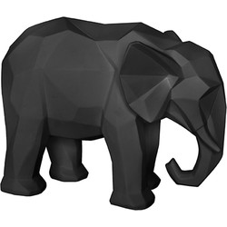 Ornament Origami Elephant - Polyresin Mat Zwart - 27,5x14,8x20,8cm