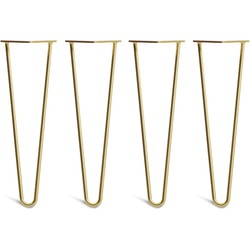 The Hairpin Leg Co. - Hairpin Legs - Bank - 40cm - 10mm - Bankpoten - 2 Staven - Goud