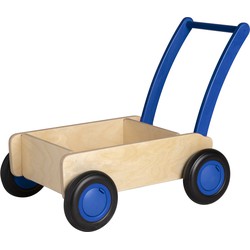 Van Dijk Toys Van Dijk Toys houten loopwagen vanaf 1 jaar - Naturel - Blauw (Kinderopvang kwaliteit)