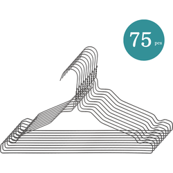 Nordix Kledinghangers - set 75 stuks - Metaal - Zwart - Draadhanger - Kleerhangers