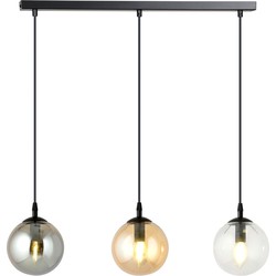 moderne hanglamp Fabbri Zwart 3-lichts