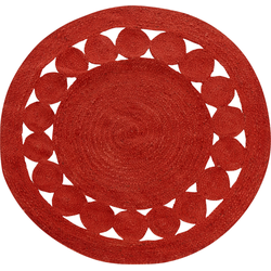 Beliani KOYUNLU - Gevlochten-Rood-Jute