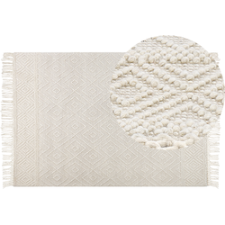 Beliani DARENDE - Gevlochten-Beige-Wol