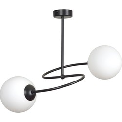 moderne plafondlamp Ferraro Zwart 2-lichts