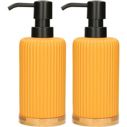 2x Stuks Zeeppompjes/zeepdispensers van kunststeen - geel - 270 ml - Zeeppompjes