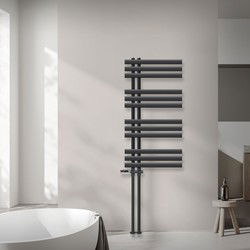 Badkamerradiator middenaansluiting 500x1000 mm antraciet met onderaansluitset LuxeBath