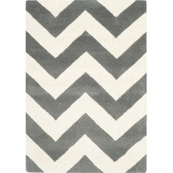 Safavieh Contemporary Indoor Hand Tufted Area Rug, Chatham Collection, CHT715, in Dark Grey & Ivory, 91 X 152 cm