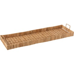 J-line - Plateau Lange Rechthoekig Rotan Naturel - 96x29x11.5cm