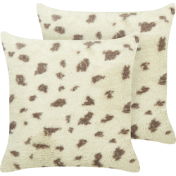 KASRA - Sierkussen set van 2 - Beige - Kunstbont