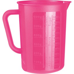 Juypal keuken maatbeker/mengbeker - kunststof - fuchsia roze - 1400 ml - Maatbekers