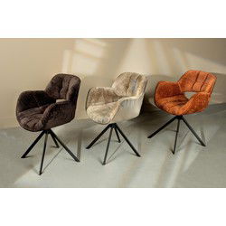 PTMD Eetkamerstoel Link - 64x60x85 cm - Metaal - Beige