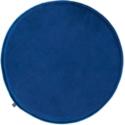Kave Home - Rimca rond stoelkussen fluweel blauw Ø 35 cm