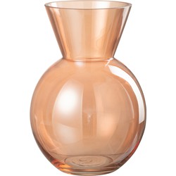 J-line - Vaas Lucy Glas Oranje Medium - 16x16x23cm