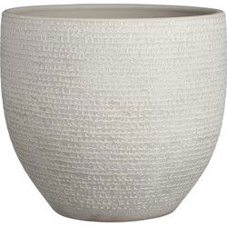 Mica Decorations Bloempot - lichtgrijs - terracotta - 29 x 26 cm - Plantenpotten