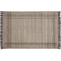 Kave Home - Eneo tapijt met beige en bruine kwastjes, 160 x 230 cm