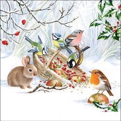 Ambiente Servetten - 20x st - winter thema - 33 x 33 cm - 3-laags - Feestservetten