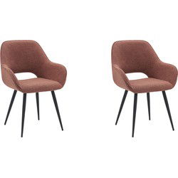 LABEL51 Eetkamerstoel Fer - Terra - Boucle - set van 2
