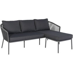 LIMOGES CHAISE LONGUE SET 2PCS (BENCH 75X185 5X75CM  FOOTREST 56X56X32CM)  -  STEEL ANTHRACITE