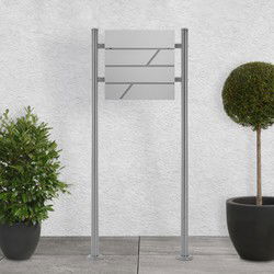 ML-Design brievenbus met krantenvak, lichtgrijs, 37x11x37 cm, gemaakt van roestvrij staal