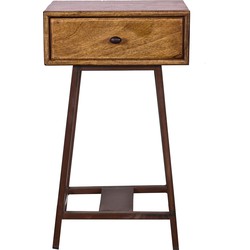 BePureHome Skybox Sidetable - Hout/Metaal - Naturel - 70x45x30