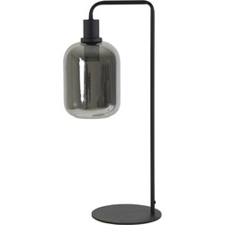 Light & Living - tafellamp - Lekar - zwart - glas metaal - bureaulamp - E27 - 1871365