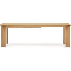 Kave Home - Uitschuifbare tafel Jondal van FSC 100% massief eikenhout en -fineer 240 (320) x 100 cm