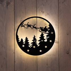 B.O. Metal Wall Art Santatrees 35 cm 60Led Warm White