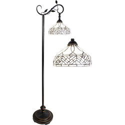 Lumilamp Tiffany Vloerlamp Bruin Beige Polyresin