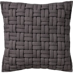 Dutch Decor LEVI - Sierkussen 45x45 cm - luxe woonkussen met een hoes van 100% katoen - Charcoal Gray - antraciet - Dutch Decor