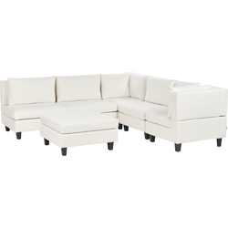 Beliani UNSTAD - Modulaire Sofa-Wit-Polyester