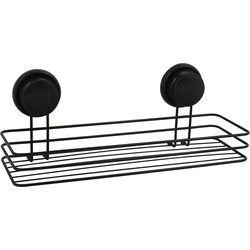 MSV doucherek - zwart - 35 x 14 cm - 10 kg - metaal - Douche- en badrekjes