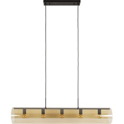Hanglamp Amber Glas - 5-Lichts - 120x20x150cm - Tube