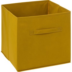 5Five Opbergmand/kastmand - 29 liter - mosterdgeel - 31 x 31 x 31 cm - Opbergmanden