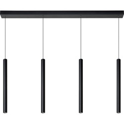 Zelda zwarte hanglamp LED dimbaar 4x4W 3000K