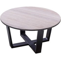 Teeburu coffee table 60x31cm. alu black/travertin