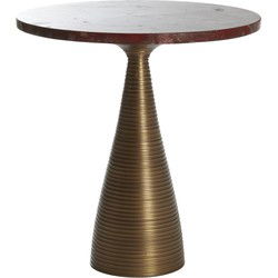 Light&living Bijzettafel Ø45x48 cm BAHIA rood agaat+antiek brons