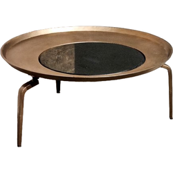 Benoa Bakersfield Antique Brass & Marble Coffee Table 80 cm